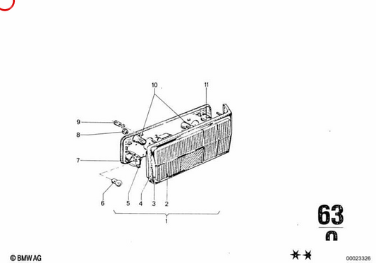 Izquierdo Heck Pilot OEM 63211350699 für BMW E23. Original BMW.
