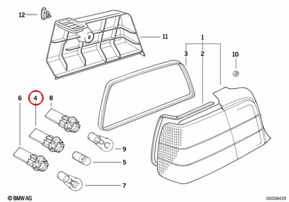Oempparas portalamparas 63211387364 per BMW E36, E38. BMW originale.