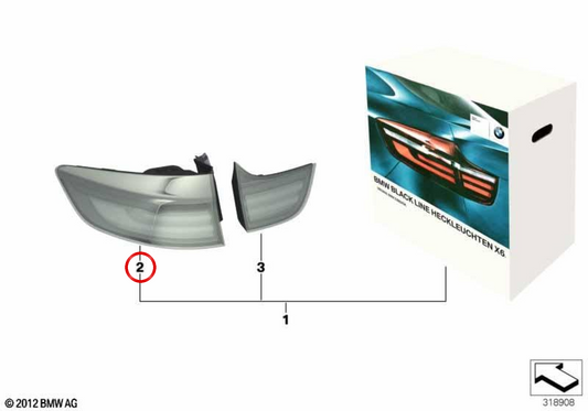 M PROCESSIMENTO PILOT POSTRE BLACO PILOT PER BMW X6 E71, E72 (OEM 63212326587). BMW originale.