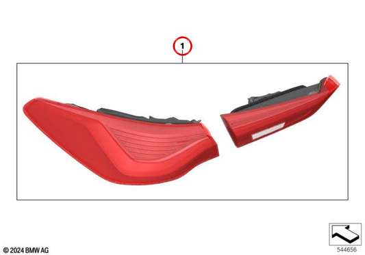 Kit de mise à niveau de feu arrière laser OEM 63215B52B48 pour BMW Série 4 G23 Cabriolet, G83 M4 Cabriolet. Véritable BMW.