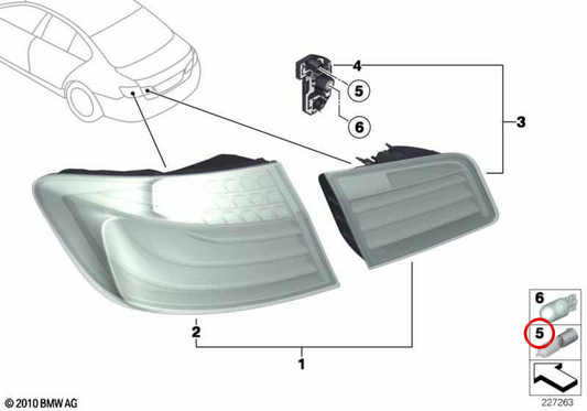 Longlife 12V 16W Reverse Light Bulb OEM 63217160935 for BMW 5 Series E39, E60 and MINI R50, R53, R56, F55, F56... Genuine BMW and MINI