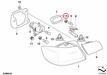 Portalampada posteriore nero OEM 63217207528 per BMW Serie 3 E92, E93, X3 E83 LCI. BMW originale.
