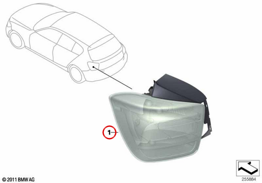 Rechte hintere Pilot -OEM 63217241544 für BMW F20 und F21. Original BMW.