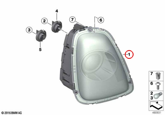 OEM-Rücklicht links 63217275119 für MINI Clubman R55 LCI (03/2009–06/2014). Originaler MINI.