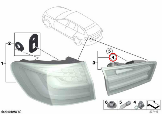 Lâmpada incandescente traseira OEM 63217301310 para MINI F56, F55, Clubman F54, Cabrio R57 LCI, Coupé R58, Roadster R59, Cabrio F57, Countryman F60... e muito mais. MINI originais.