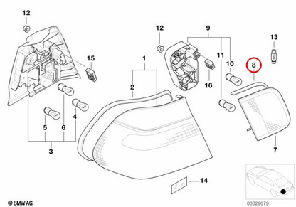 OEM 63218374801 GATE HINTERLUG FÜR BMW E46. Original BMW.