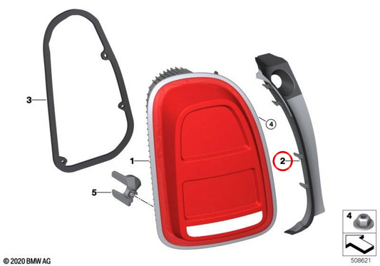 Moulure de gouttière d'eau gauche OEM 63218492303 pour MINI Countryman F60 LCI. MINI d'origine.