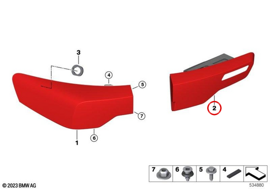 Links hinterer Pilot des OEM Gate 63219448813 für BMW x1 (U10). Original BMW.
