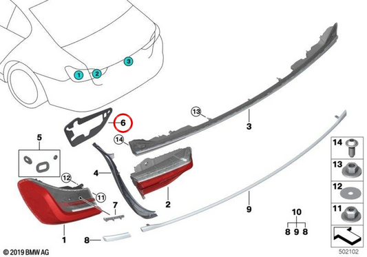 Joint pilote arrière droit pour BMW G11, G12. BMW d'origine.