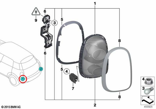 Feu arrière gauche OEM 63219811763 pour MINI Countryman R60 (01/2010 - 10/2016). MINI d'origine.