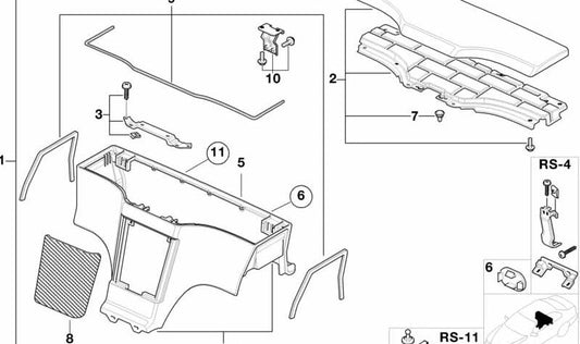 Soporte de fijación para tapa OEM 51168399081 para BMW E36 y Z3. Pieza original BMW.