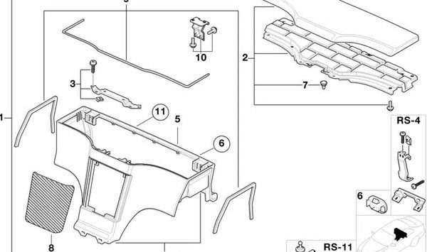 Bisagra para tapa de guantera OEM 51168410962 para BMW E36, Z3. Original BMW.