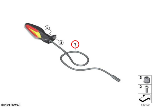 Combinaison de clignotants et feux arrière à LED OEM 63231539680 pour motos BMW R1250GS, R nineT... et plus. BMW Motorrad d'origine.