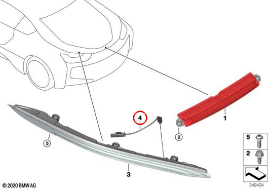 Cavo adattatore OEM 63237380657 per BMW I12, I15. BMW originale.