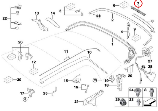 Troisième feu stop arrière rouge OEM 63256961016 pour MINI Cabrio R52 One, Cooper et Cooper S. Original MINI