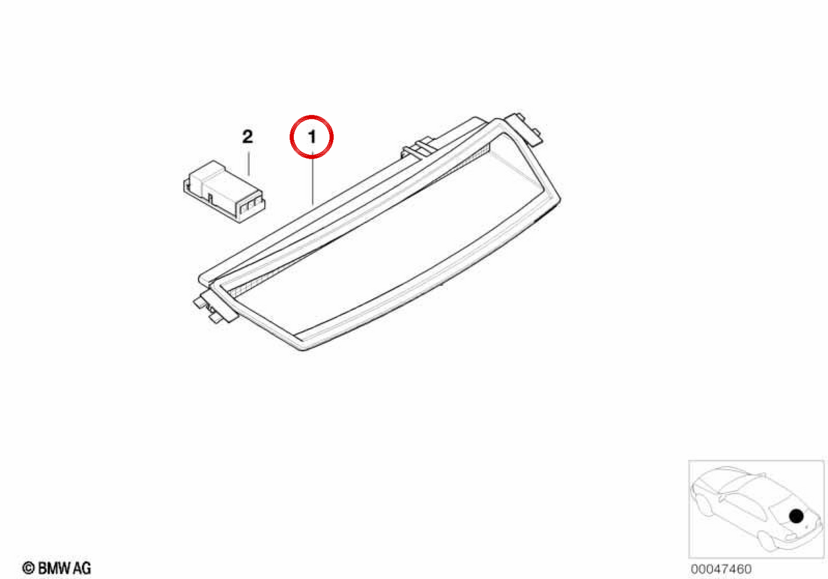 Terzo OEM del freno posteriore nero 63257219086 per BMW 3 E46 Coupé, Cabrio, Compact, Touring, Berlina ... e altro. BMW originale.