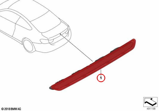 Troisième feu de frein OEM 63257296107 pour BMW F32, F82. BMW d'origine.