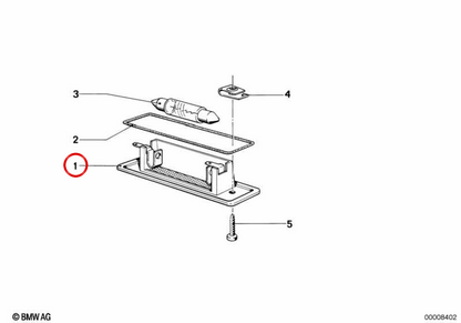 Rear License Plate Light OEM 63261372763 for BMW 3 Series E30, 5 Series E28, 6 Series E24, 7 Series E23, Z1 E30, M1 E26… and more. Genuine BMW.