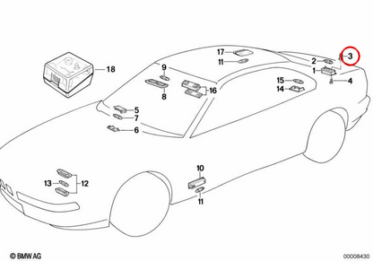 Nut di espansione OEM 63261392406 per BMW E31. BMW originale.