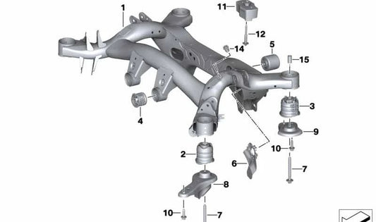 Rear subframe OEM 33318837903 for BMW G29 (Z4). Original BMW.