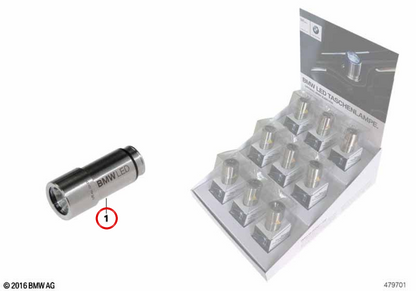 LANTER LED rechargeable OEM 63312410071 pour la série BMW 1 F20, 3 F30 Série, 5 G30 Série, X1 F48, X5 G05 ... et plus. BMW d'origine.
