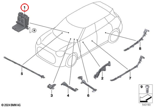 Projetor de painel de instrumentos OEM 63315B4A4A4 para MINI Aceman J05, JCW Aceman E... e muito mais. MINI originais.