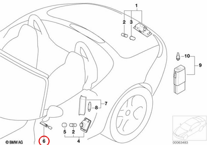 Módulo LED para panel de puerta OEM 63316902239 para BMW E85, E52. Original BMW.