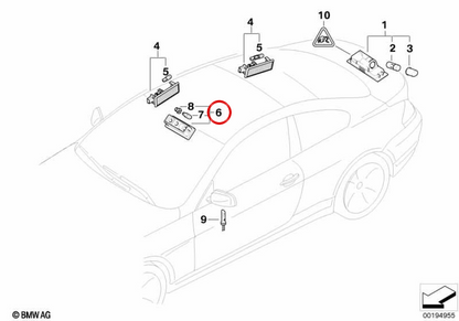 INTERIOR READING LIGHT OEM 63316962010 FOR BMW E63, E64. Original BMW.
