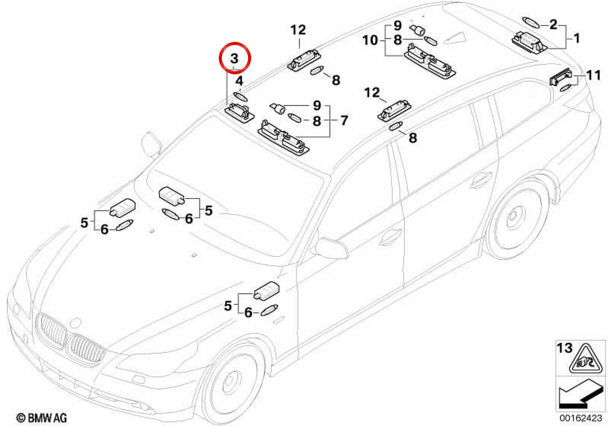 Merroir de recul OEM 63316962011 pour BMW E90, E91, E92, E60, E61, E84, F25, F26, E70, E71, E72. BMW d'origine.