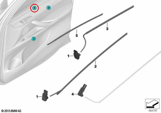 Éclairage de courtoisie de porte avant gauche OEM 63319341608 pour BMW X6 F16, X6 M F86. Véritable BMW.