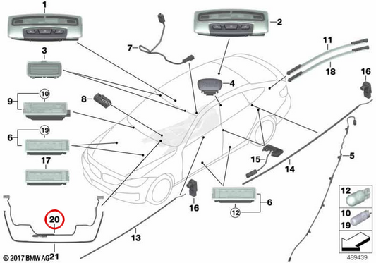OEM LED module 63319354148 for BMW F32, F33, F34, F36. Original BMW.