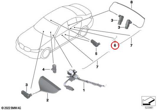 Leichte Handbuch für linke Hintertür OEM 63319473283 für BMW G26. Original BMW.