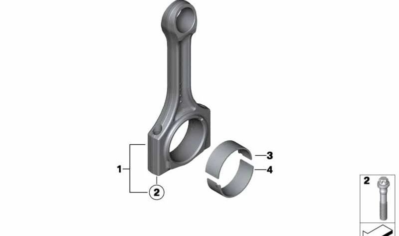 Juego de biela OEM 11247812641 para MINI R56 LCI, Clubman R55 LCI, Cabrio R57 LCI, Countryman R60, Paceman R61... y más. Original MINI.
