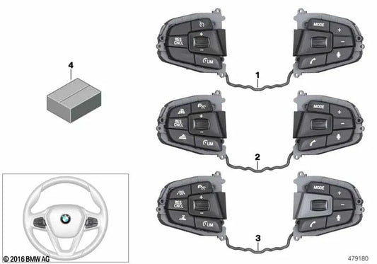 Multifunction Steering Wheel Switch for BMW G01, G08, G02 (OEM 61316820253). Original BMW