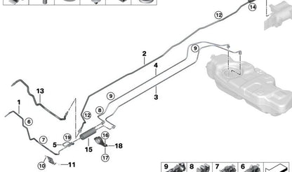 Soporte filtro de combustible OEM 16119454006 para BMW 2' F44, F45, F46, X1 F48, X2 F39 y MINI F56, F55, Clubman F54, Cabrio F57, Countryman F60... y más. Original BMW y MINI.
