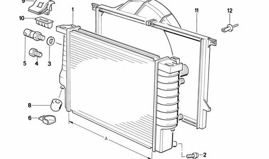 Soporte del ventilador OEM 17112296022 para BMW Z1 (E30). Pieza original BMW.