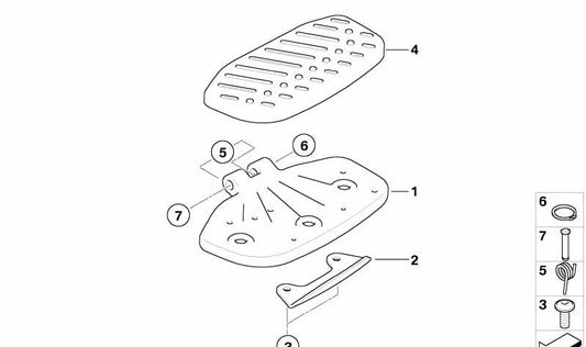 Capa de goma izquierda OEM 46717661509 para BMW Motorrad R1200 CL (K30). Original BMW Motorrad.