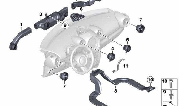 Tubo de salida exterior OEM 64229813167 para MINI Countryman R60 y Paceman R61. Original MINI.