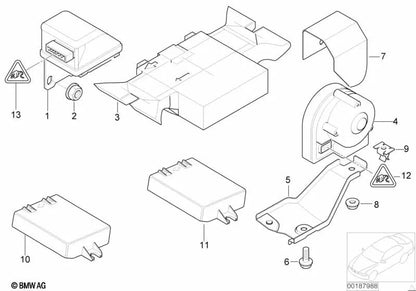 Soporte para sirena de emergencia para BMW Serie 3 E46, X3 E83, E83N (OEM 65758377290). Original BMW