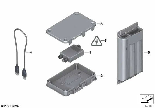 Cubra a caixa de proteção USB-HUB para BMW E81, E82, E87N, E88, E90, E90N, E91, E91N, E92, E92N, E93, E93N, E84, E89 (OEM 84109125866). BMW original.