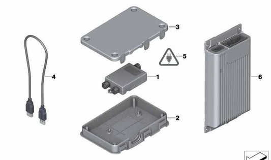 Schutzhäuser für USB -Hub OEM 84109125680 für BMW E81, E82, E87, E88, E90, E91, E92, E93, E84, E89. Original BMW.