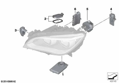 Headlight Control Module for BMW 7 Series F01N, F02N (OEM 63117440876). Genuine BMW