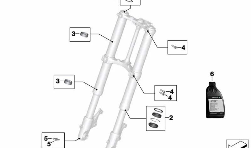 Horquilla telescópica delantera OEM 31428527389 para motos BMW C Evolution, C 600 Sport, C 650 Sport, C 650 GT. Original BMW Motorrad.