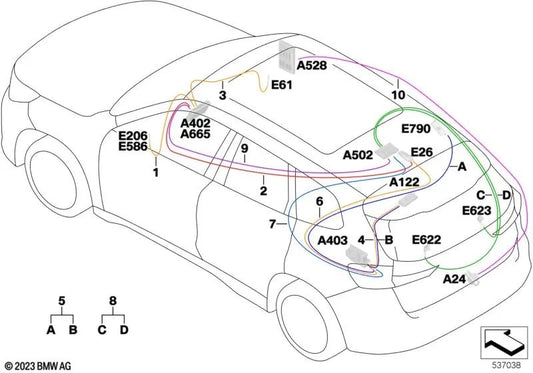 Modulo di sostituzione dell'antenna WLAN/ Bluetooth per BMW X1 U11, U12 (OEM 61115A95404). BMW originale