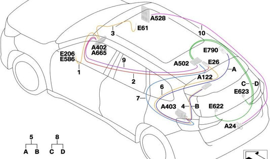 Ethernet Cable OEM 61115A94E68 para BMW E28, E24, E23, U11, U12. BMW original.