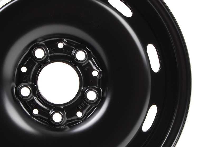 Llanta de acero negra estilo 12 OEM 36116851510 para MINI F55, F56, F57, F54, F60. Compatible con versiones Cooper, Cooper D y Cooper S. Original MINI y BMW.