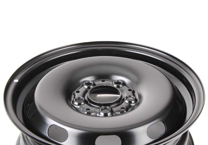 Llanta de acero negra estilo 12 OEM 36116851510 para MINI F55, F56, F57, F54, F60. Compatible con versiones Cooper, Cooper D y Cooper S. Original MINI y BMW.