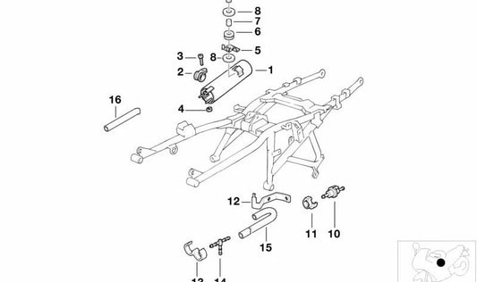 Duto de tubo flexível Ø 8x4.5 OEM 16111342049 Para motocicletas BMW F 800 GT, R 1200 RT, K 1300 S ... e muito mais. BMW Motorrad original.