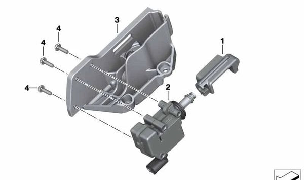 Soporte motor de cierre OEM 61318558633 para BMW Motorrad C 400 X, C 400 GT (modelos CK08, CK09, 0S01, 0S03, 0S11). Original BMW Motorrad.
