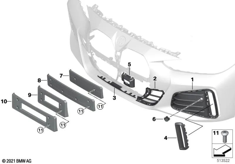 GRIDA LATURA LASTER SPANGE PER SERIE BMW 4 G26 (OEM 51118081687). BMW originale